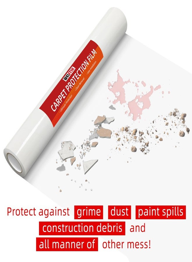 WELSTIK Clear Carpet Protector Film 24" x 200' Single Roll. Clean-Removing, Rugged Plastic Carpet Protector for Surface Protection During Construction, Alteration or Painting - Image 3